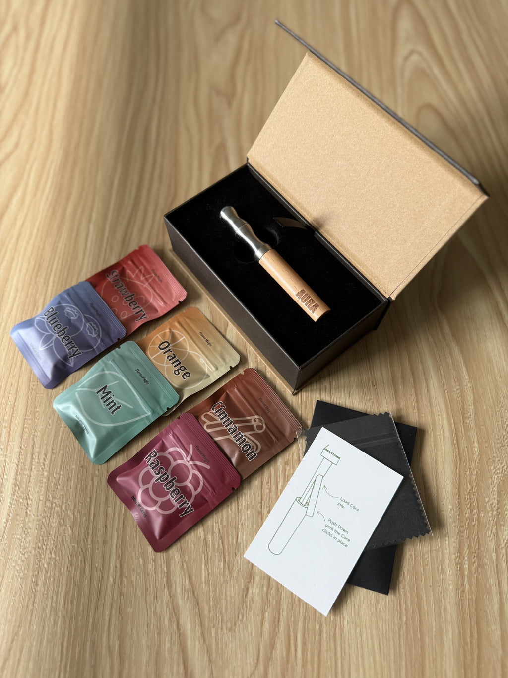 AuraFlow flavoured air pen Complete Kit + 6 Flavour cores
