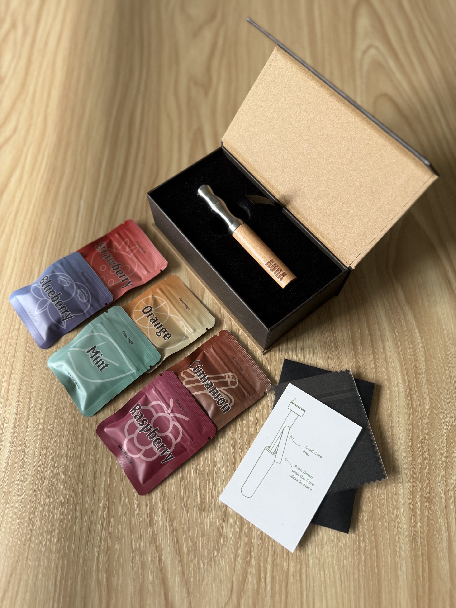 AuraFlow flavoured air pen Complete Kit + 6 Flavour cores