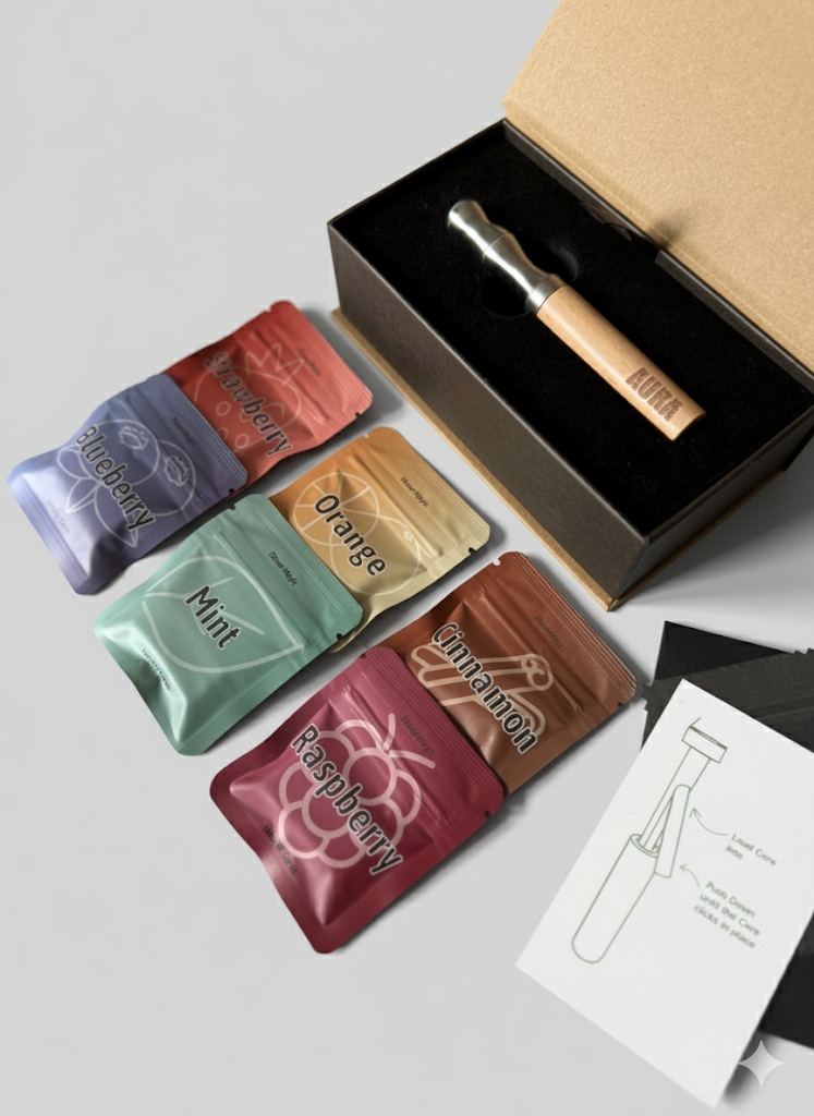 AuraFlow Flavored Air Pen Complete Kit + 6 Flavour cores